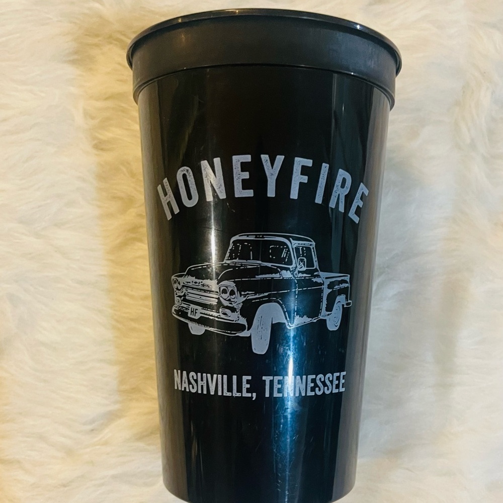 Honeyfire Black Tumbler with Vintage Truck Design from Nashville TN Memorabilia